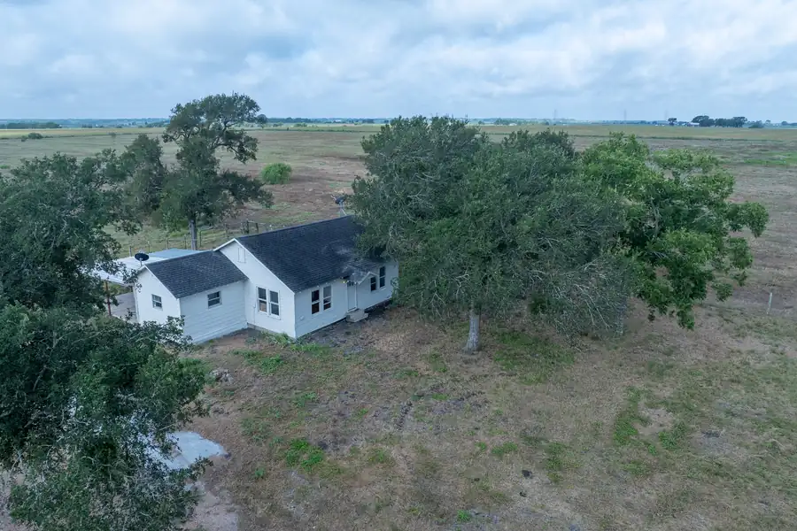 Aerial view of the house and cleared land on Tract 3, La Grange, Texas.